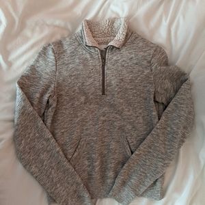 Hollister Heather Grey Half Zip Sweatshirt
